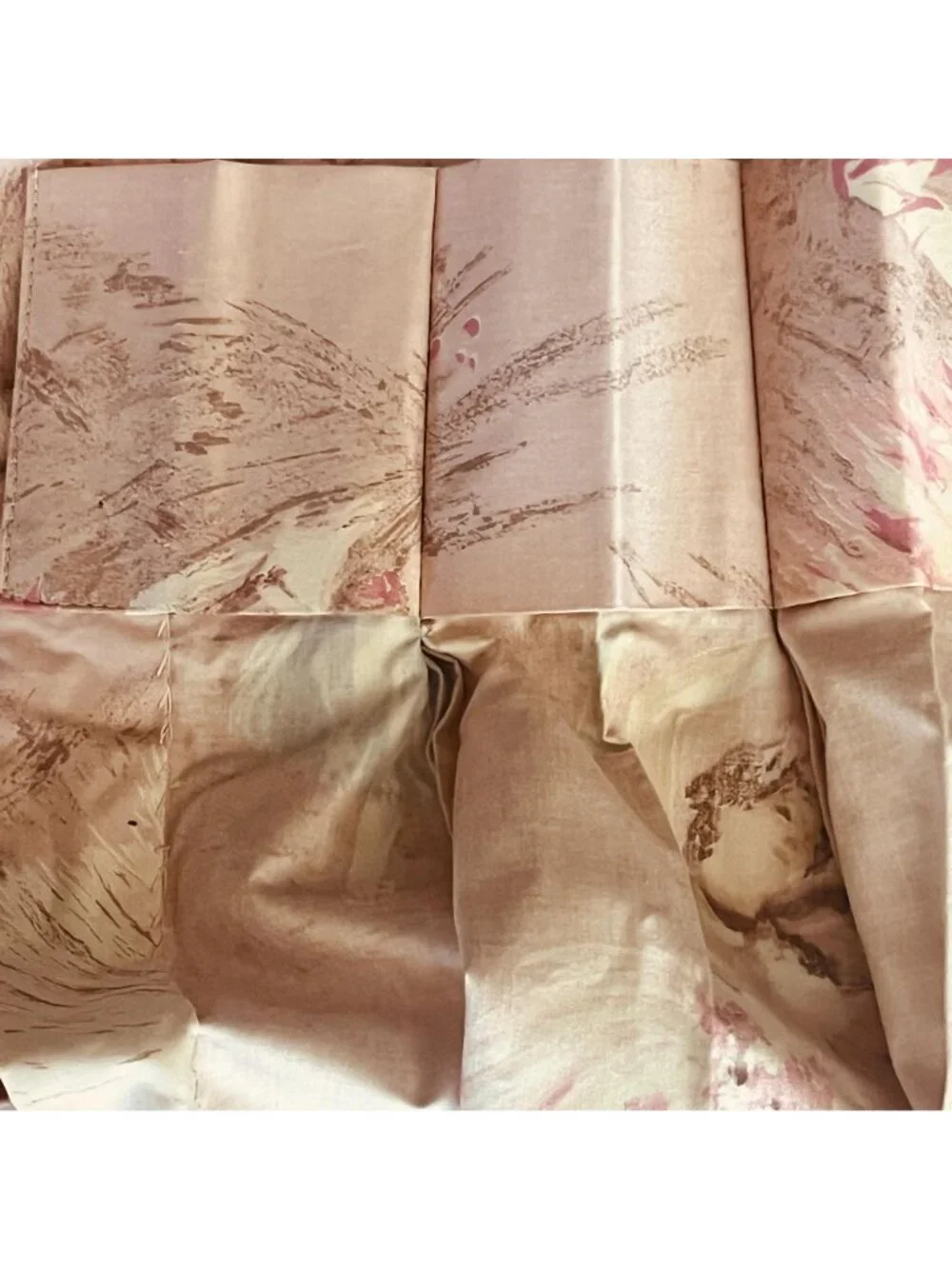 Pair Vintage Pink Ballerina Curtains Cotton Sateen With Pinch Pleats 40x40